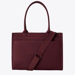 BEIS Burgundy Book Tote Bag